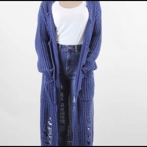 Distressed MIDI Cardigan